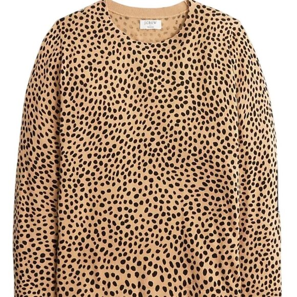 J.Crew Cheetah Teddie Sustainable 100% Cotton Crewneck Pullover Size M - Picture 5 of 8